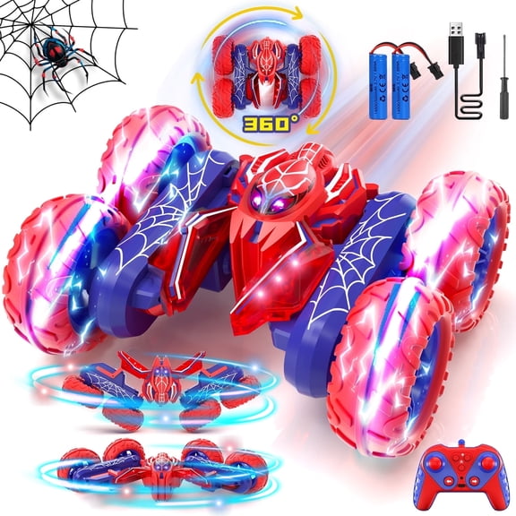 Remote Control Car, Toys for Boys 8-11 Years, 2.4Ghz Fast Stunt with 360° Rotation Cool Light, RC Car Toy for Boys 5 6 7 8 9 10 11 Year Old, Outdoor Toys Birthday Gift for Boys