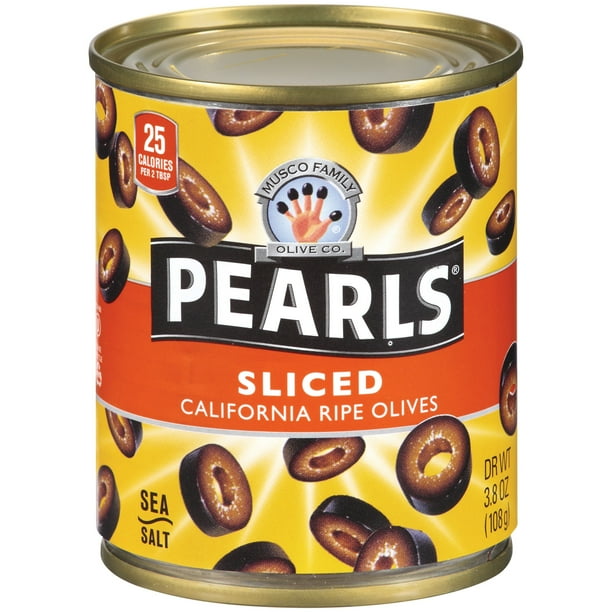 Pearls Sliced California Ripe Olives, 3.8 oz. Can