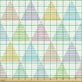 thumbnail image 2 of Ambesonne Geometric Fabric by the Yard Upholstery, Pastel Striped Triangles, 5 Yards, White Multicolor, 2 of 5