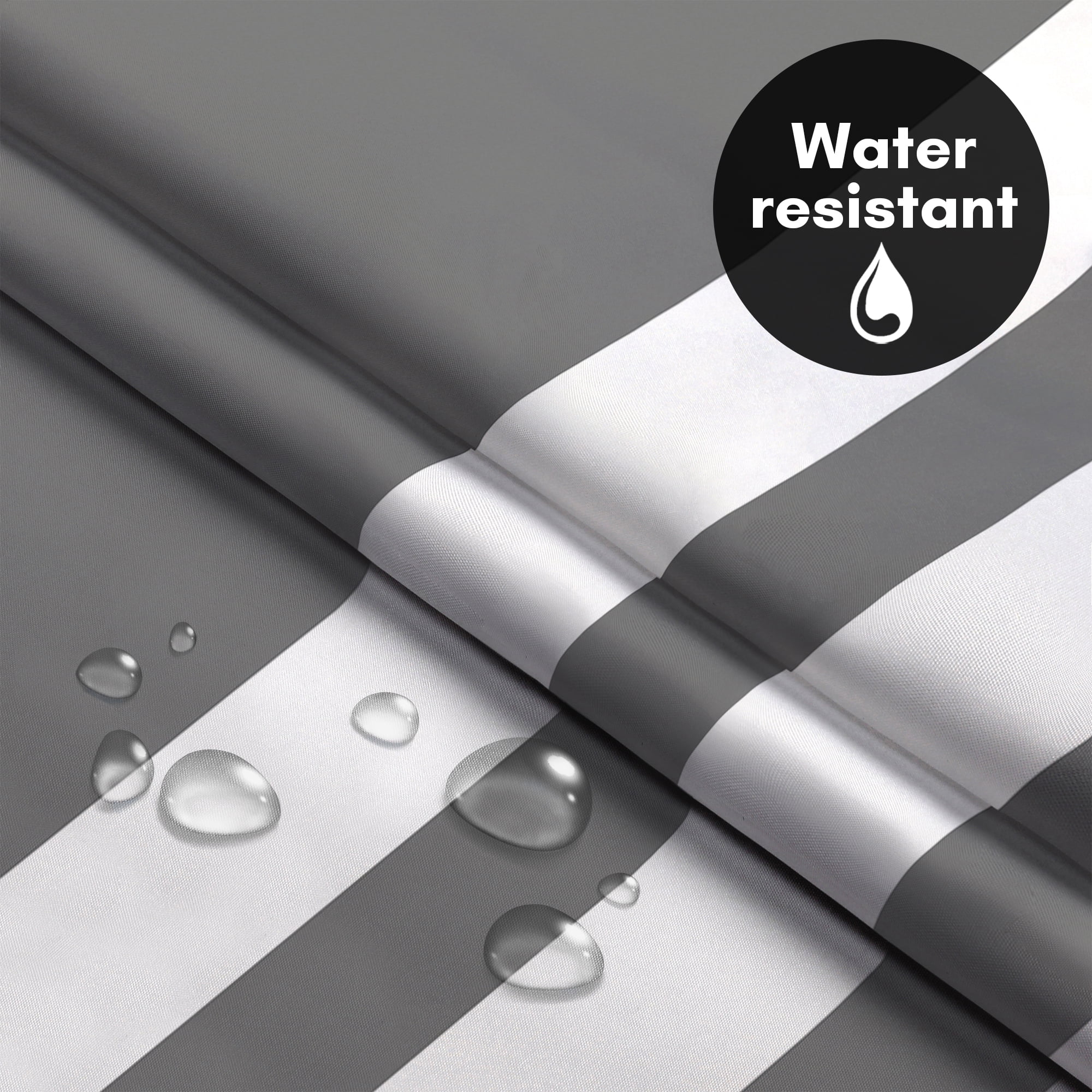 Americanflat 72x75 Hookless Shower Curtain - Abstract Grey White Shower Curtain with Sheer Panel, Snap-In Liner, and Grommets - 100% Polyester