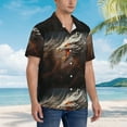 thumbnail image 3 of Susaid Abstract White Dragon Print Hawaiian Shirts for Men Women,Hawaiian Summer Short-Sleeve Casual Relaxed-Fit Button-Down,Medium, 3 of 7