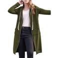 thumbnail image 1 of Sudaderas con Capucha para Mujer, Estilo Oversize, con Cremallera, Ideales para Otoño e Invierno. Chaquetas Largas con Capucha y Bolsillos. Verde M, 1 of 8