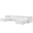thumbnail image 1 of Sectional Sofa Set, Faux Vegan Leather, White, Modern Contemporary Urban Design, Living Lounge Room Hotel Lobby Hospitality, 1 of 10