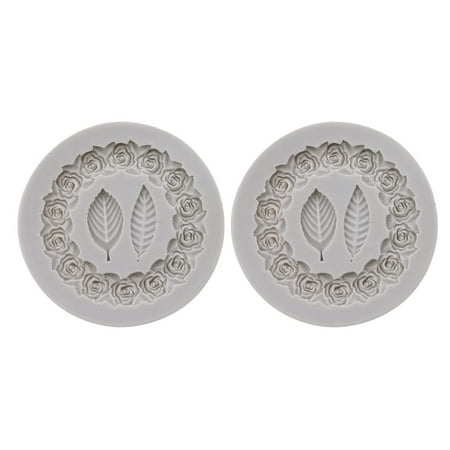 

Xigeapg 2Pcs Rosette Leaves Silicone Mold Cake Diy Chocolate Mold Picture Frame Frame Sugar Baking Mold Molding Silicone