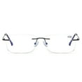 thumbnail image 4 of 3 Pairs of Frameless BIFOCAL Black Reading Glasses 3.00 for Men and Women, Rectangle Presbyopic glasses, Rimless Blue Light Blocking Readers +3.00, 4 of 6