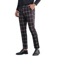 thumbnail image 4 of Pantalones de cuadros impresos INSPIRE CHIC para hombre, ajuste regular, frente plano, pantalones de oficina a cuadros, 4 of 6