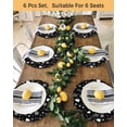 thumbnail image 4 of 13 Inch Round Placemats Set of 6, Christmas Black Non Slip Heat Insulation PP Table Mats, Xmas Tree Winter Snowflakes Plants Holiday Washable Place Mats for Kitchen Dining Party Table Decor, 4 of 7