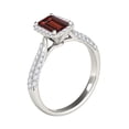 thumbnail image 4 of Mauli Jewels Rings for Women 3.40 Carat Diamond And Emerald Shaped Garnet Ring 4-prong 10K White Gold, 4 of 7