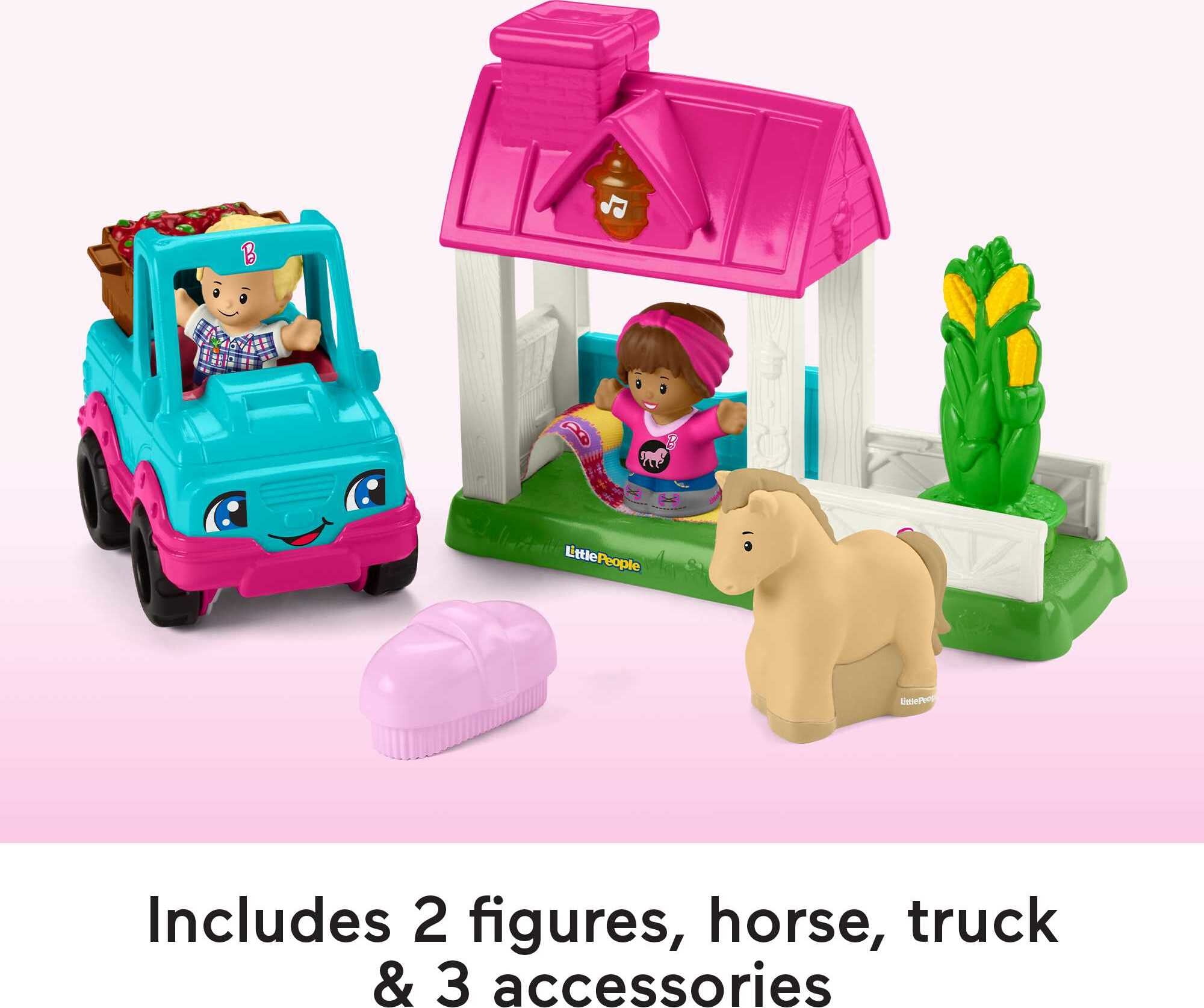 Opmærksomhed Sober veltalende Fisher-Price Little People Barbie Horse Stable Toddler Playset with Light  Sounds & 7 Pieces - Walmart.com
