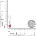 thumbnail image 2 of Gem Stone King 925 Sterling Silver Pink Created Sapphire and White Lab Grown Diamond Necklace for Women (1.42Cttw, GemstoneSeptember Birthstone, Heart Shape 7X7MM, with 18 inch Chain), 2 of 3