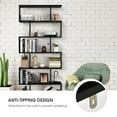 thumbnail image 5 of Spaco 6 Tier S-Shaped Bookshelf Storage Display Bookcase Decor Z-Shelf -Black, Tall Bookshelf, Shelves for Living Room, Home Office, Bedroom, Balcony, 5 of 6