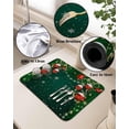 thumbnail image 5 of Christmas Snowflakes Green Dish Drying Mat for Kitchen Counter, Absorbent Quick Dry Coffee Bar Mat Pad Thin Diatomaceous Sink Mat, Winter Xmas Balls Pine Branches Non Slip Dish Drainer Mat 16x24, 5 of 6