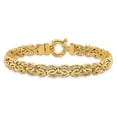 thumbnail image 3 of Primal Gold 14 Karat Yellow Gold Fancy 7mm Flat Byzantine Bracelet, 3 of 5