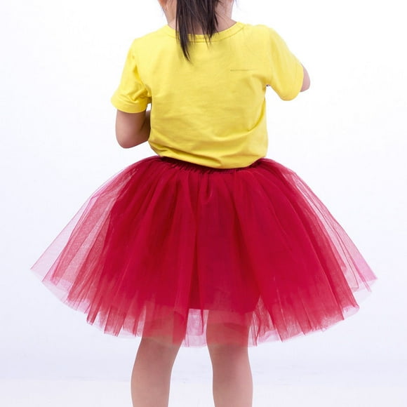 Faithtur Female Tulle Tutu Skirt Children Adults Knee Length Party Clothes