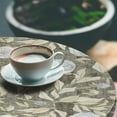thumbnail image 3 of Ambesonne Rosetta Fitted Round Tablecloth, Nostalgic Autumnal Flowers, 45"- 56" Diameter, Pastel Green Coconut, 3 of 5