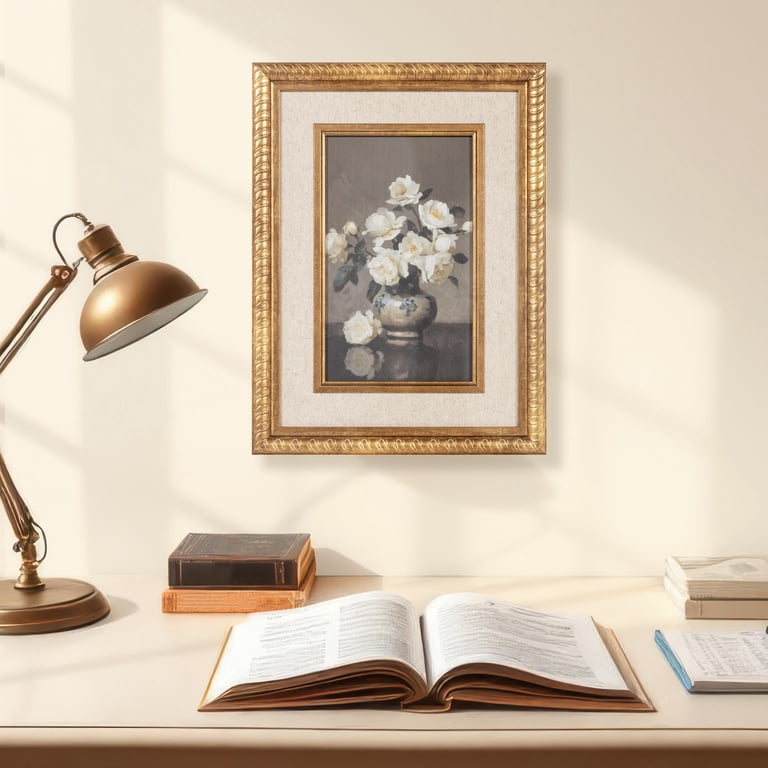 My Texas House Vintage White Floral Framed Canvas 12x16 photo 2