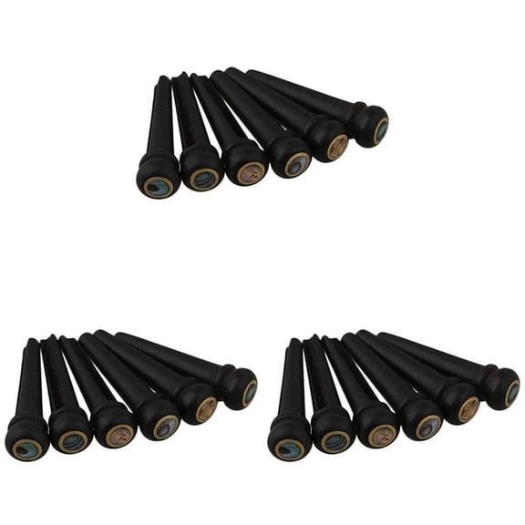 18Pcs Black Guitar Bridge Bone Pins Set with Green Abalone Dot for Acoustic Guitar Accessories