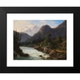 thumbnail image 2 of Frederik Christian Jakobsen Kiaerskou 24x18 Black Modern Framed Museum Art Print Titled - Tyrolean Mountains (1840), 2 of 5