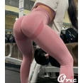 thumbnail image 3 of QRIC Women's High Waist Workout Leggings Butt Lift Yoga Pants Stretchy Fitness Gym Tights Pink, M, 3 of 6