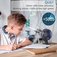 thumbnail image 5 of USB Desk Fan, Quiet Small Desk Fan Outlet, Ideal for Office Bedrooms, 3 Settings, Powerful Airflow, Quiet, 40 Tilt, 1.1m Cord (Black Blue), 5 of 5