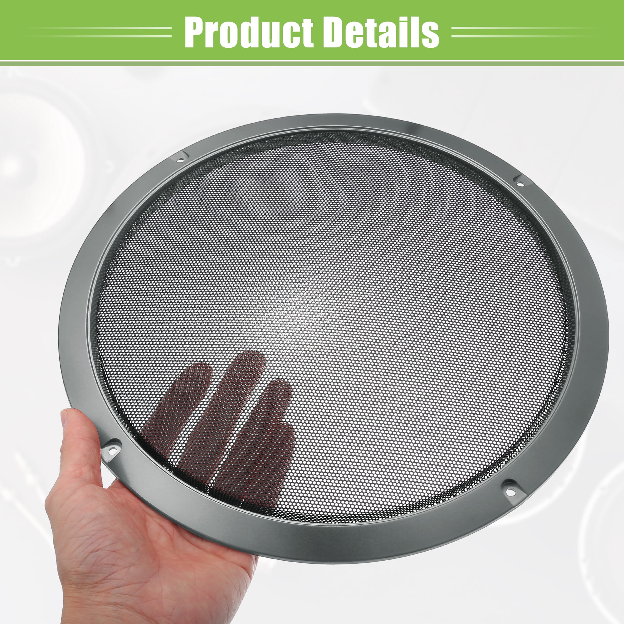 Unique Bargains Speaker Grills Cover Round Audio Speaker Subwoofer Protector Case Gray 10"
