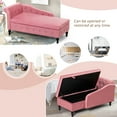 thumbnail image 3 of ACMEASE Velvet Lounge Chair with Storage Button Tufted Right Armrest Lumbar Pillow, Pink, 3 of 7