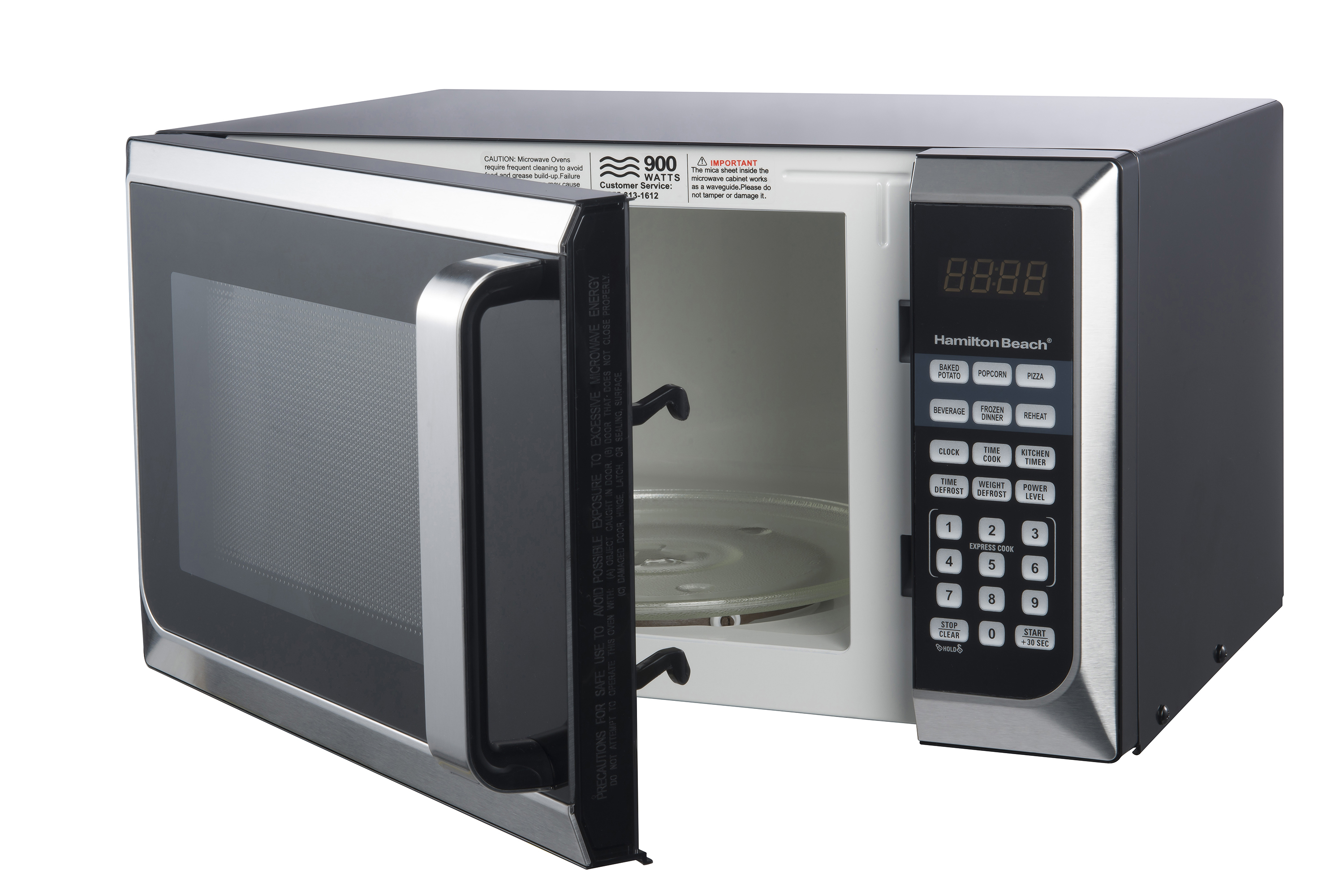 Hamilton Beach 0.9 Cu ft Countertop Microwave Oven in Stainless Steel, New - image 4 of 7