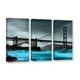thumbnail image 3 of ArtWall Revolver Ocelot "San Fransico Bridge II" 3 Piece Gallery-Wrapped Canvas, 3 of 3