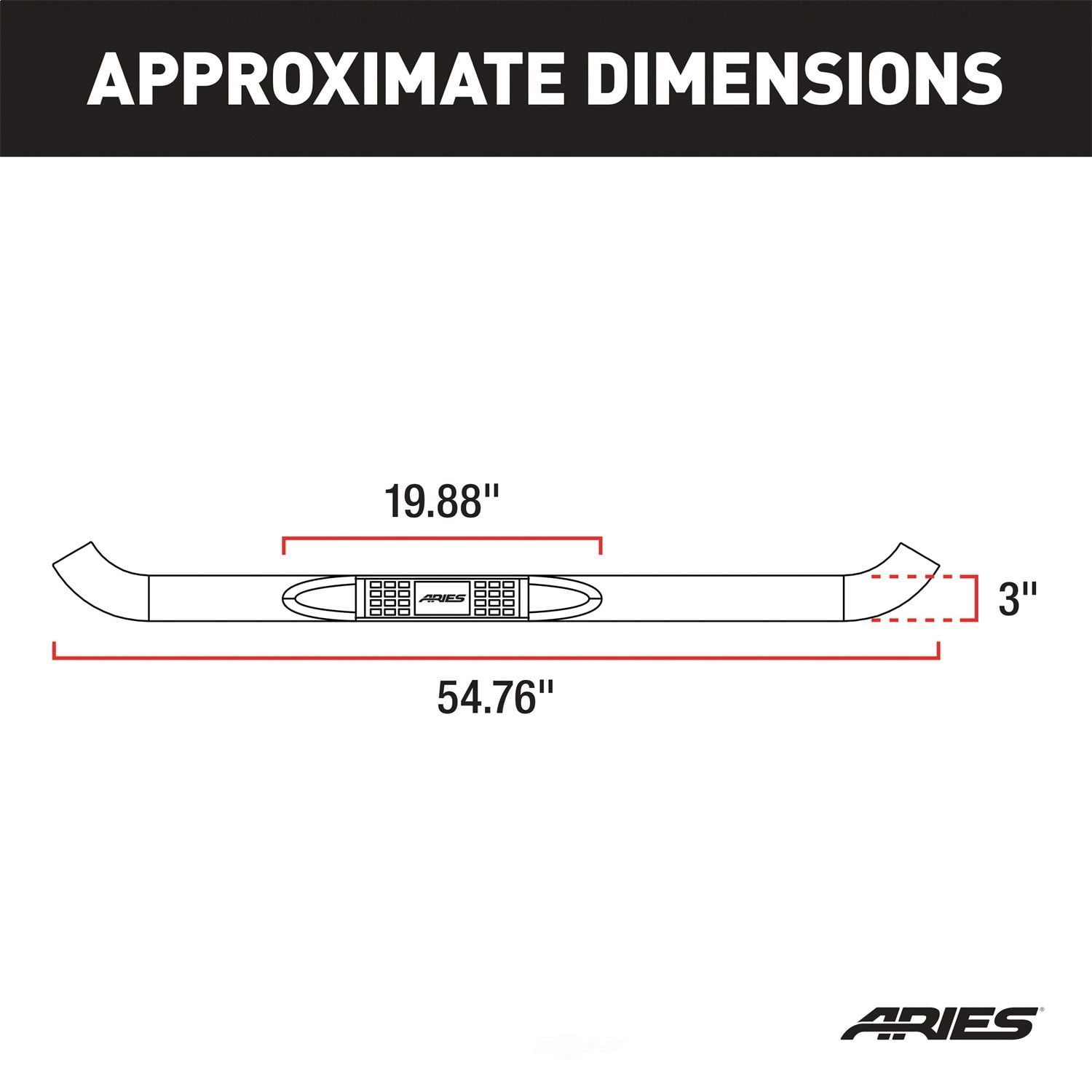 ARIES 205013 02-08 RAM STD CAB BLK NERFS Fits select: 2002-2008 DODGE RAM 1500, 2003-2008 DODGE RAM 2500