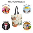 thumbnail image 7 of FORMRS Womens Canvas Tote Bag with Zipper Inner Pocket Shoulder Handbag, Beige Cats Reading, 7 of 7