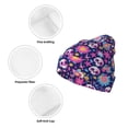 thumbnail image 3 of Lsque Skull Blue Flower Pattern Knitted Beanie, Unisex Winter Hat, Knit Hat Winter Beanies Thick Fisherman Beanies Cuffed Plain Skull Caps, 3 of 6