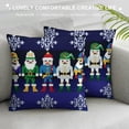 thumbnail image 3 of GOSMITH  Nutcracker Throw Pillow Cushion Cover, Colorful Retro Style Pattern with Xmas and Scandinavian Motifs, Decorative Rectangle Accent Pillow Case, Indigo White, 3 of 5
