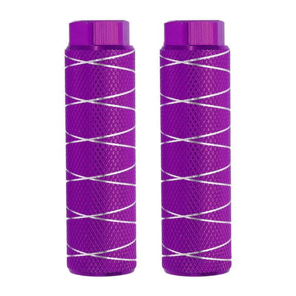 Uxcell Bike Pegs Fit Axles, Aluminum Alloy Anti-Skid Foot Bicycle Peg Back Seat Stands for BMX Mountain Dirt Bike Dark Purple