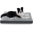 thumbnail image 1 of NUPIDA Cama para perro, impermeable, de lujo, con funda extraíble, lavable, antideslizante, para mascotas, tamaño grande, mediano, jumbo, perros pequeños, 35 x 22 pulgadas, color gris, 1 of 5