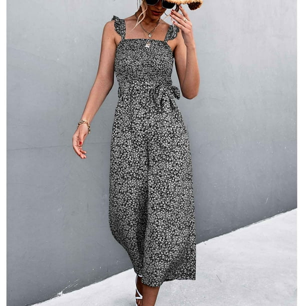  New Jumpsuits for Women 2023 The Air Essentials Jumpsuit  Sleeveless Wide Leg Jumpsuits Belted Rompers with Pockets : Clothing, Shoes  & Jewelry