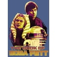 thumbnail image 2 of Boy's Star Wars: The Book of Boba Fett Old Friends Pull Over Hoodie Navy Blue Heather Small, 2 of 4