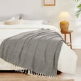 thumbnail image 5 of Home Soft Things Chevron Knit Throw- Seal Brown- 50"x60", 5 of 10