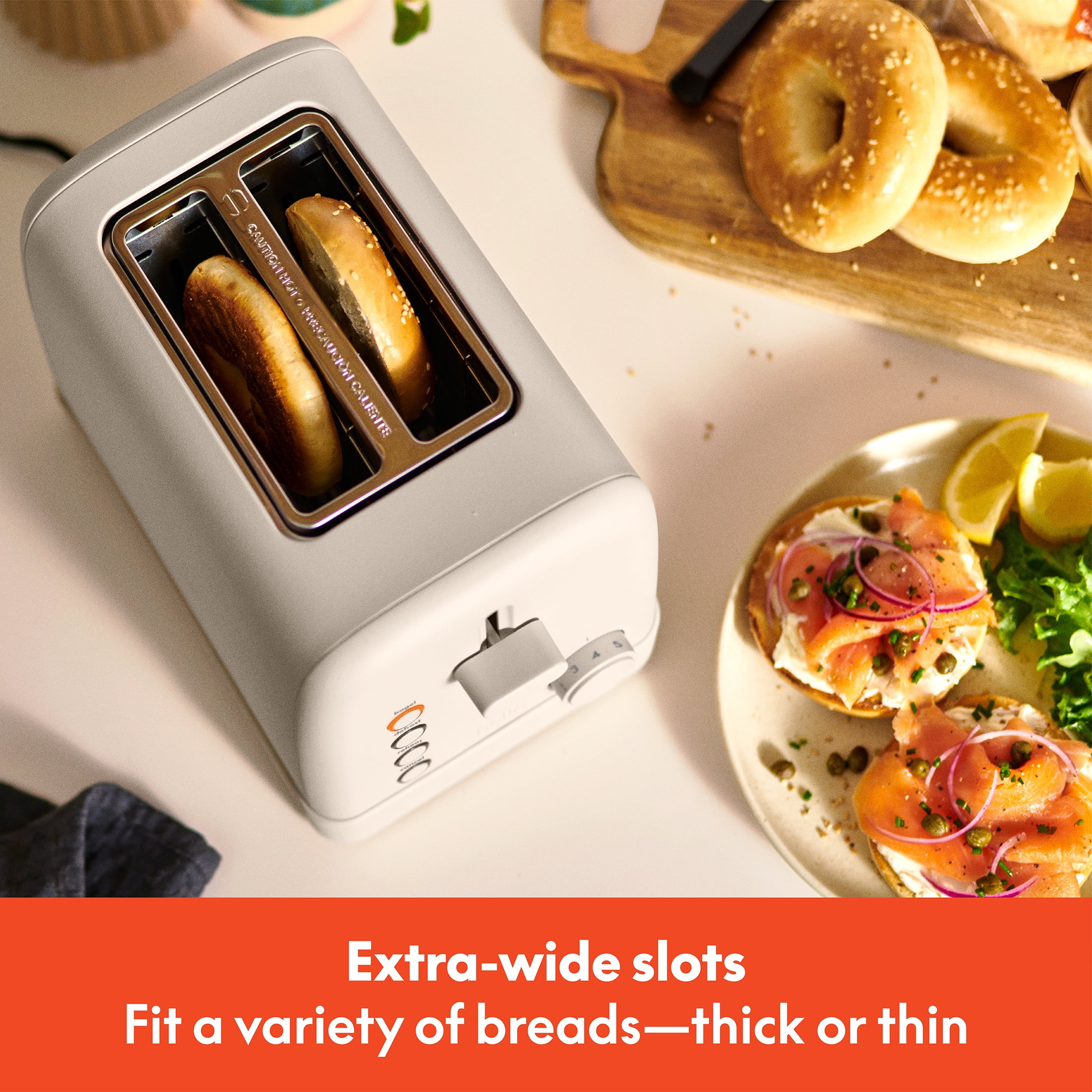 bella 2-Slice Toaster, 6 Setting Shade Control with Reheat, Cancel, Bagel & Defrost Buttons, Removable Crumb Tray, Anti Jam & Auto Shutoff, Oatmilk