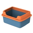 thumbnail image 4 of Caja de arena para gatos, fácil de limpiar, suministros para mascotas, marco lateral alto, parte abierta, caja de arena para gatos, orinal, i, 4 of 8