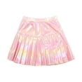 thumbnail image 2 of Girls Cosplay Skirts Holographic Metallic Pleated Mini Skirt Shiny High Waist A-Line Skort For Party Performance, 2 of 8