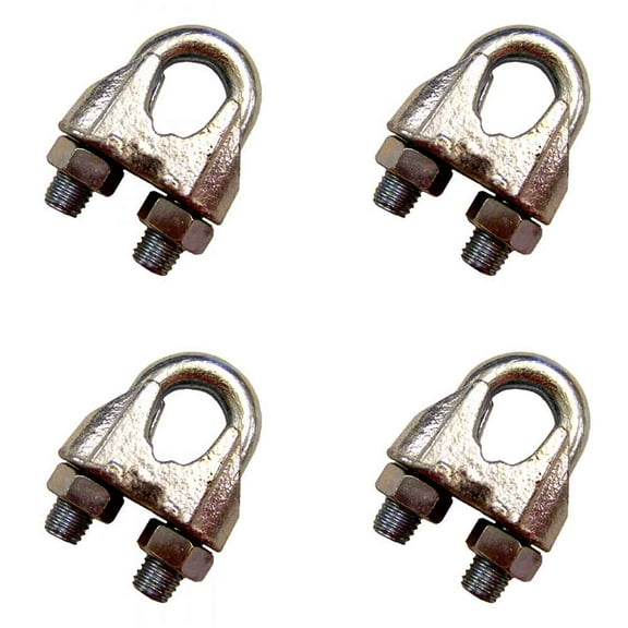 5/8" Zinc Plated Malleable Wire Rope Clip - 4 Pack