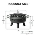 thumbnail image 6 of MistMo 32Inch Steel Wood Burning Outdoor Fire Pit with Poker, 6 of 6