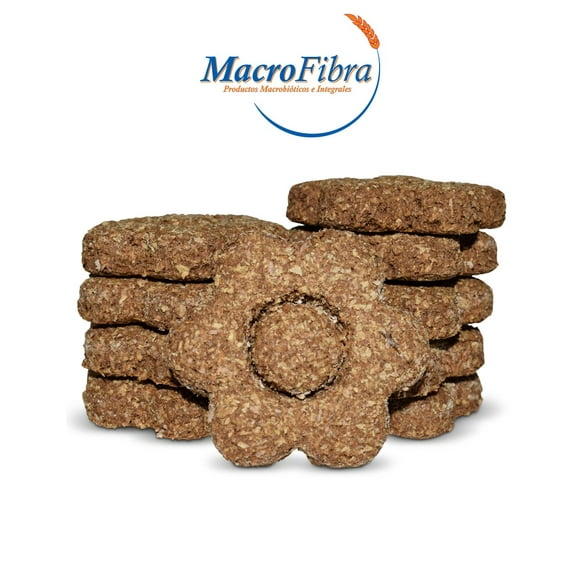 Galleta Flor Salvado Cocoa Macrofibra Integral Reducido en Azucar Vegano sin Lactosa Macrobiotico E Integral 5 Paq c/10 Pzas