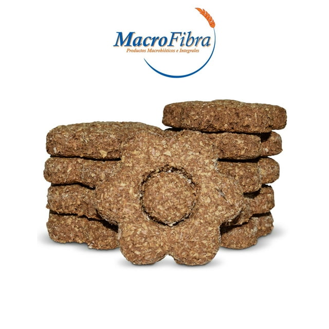Galleta Flor Salvado Cocoa Macrofibra Integral Reducido en Azucar Vegano sin Lactosa Macrobiotico E Integral 3 Paq c/10 Pzas