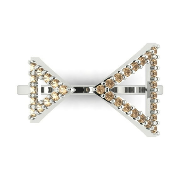 Statement Engagement Ring for Women - 0.2475ct Yellow Moissanite in 18K White Gold Promise Ring