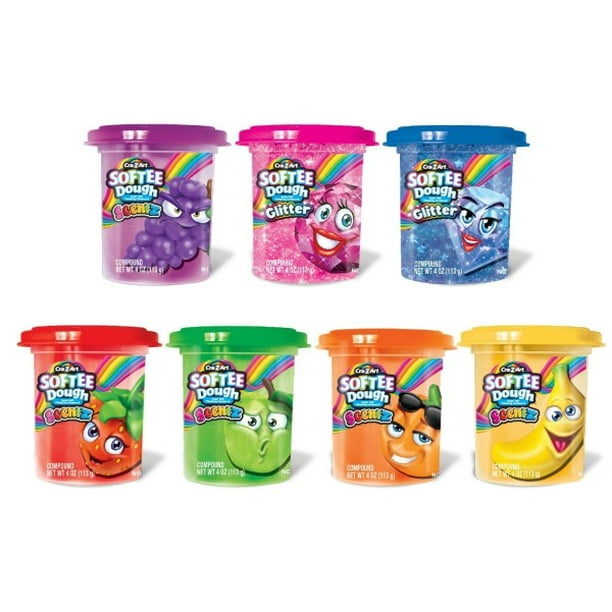 CraZArt Softee Dough Scentz, 4oz Scented Multicolor Cans