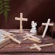 thumbnail image 4 of 6 cruces de madera para pared, color beige, pequeñas, para oración, decoración colgante para el hogar, ideales para Pascua, meditación, bodas, fiestas, Navidad y como regalo. Medidas: 6,9 x 11,9 cm., 4 of 9