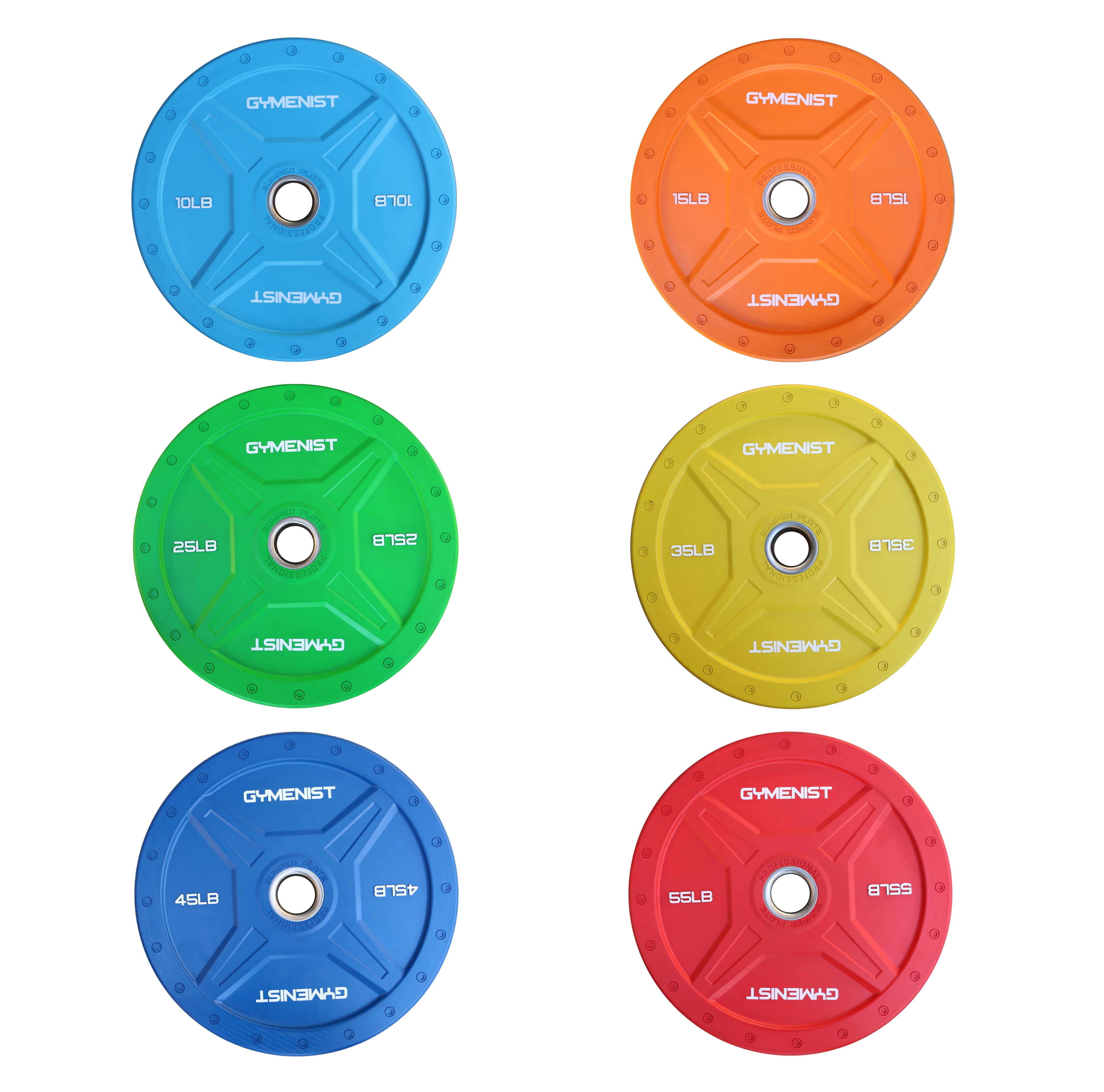 Gymenist, 45lb Colored Bumper Plate, Single