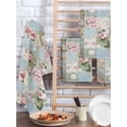 thumbnail image 2 of Green Blue Pink Botanical Hand Towels Set, Waffle Weave Kitchen Towels 3 Pieces, Spring Floral Vintage Microfiber Hair Face Bath Tea Towel Absorbent Quick Drying Cleaning Dish Cloths, 15.7"x23.6", 2 of 7