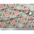 thumbnail image 2 of Soimoi Moss Georgette Fabric Floral,Hummingbird & Squirrel Animal Print Fabric by The Yard 42 Inch Wide, 2 of 4